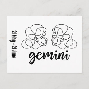 Gemini, Zodiac Sign Briefkaart