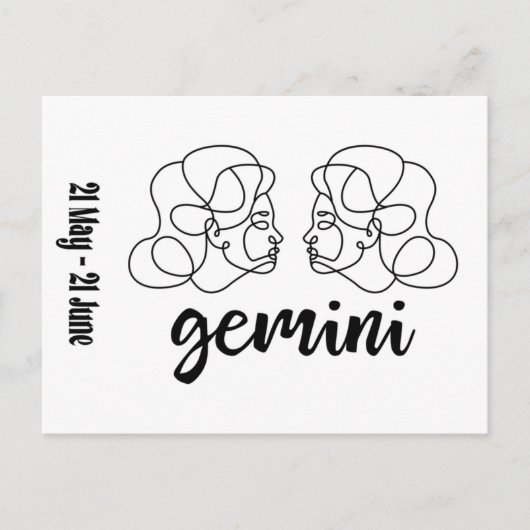 Gemini, Zodiac Sign Briefkaart (Voorkant)