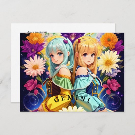 Gemini Zodiac Sign Briefkaart (Voorkant / Achterkant)
