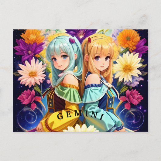 Gemini Zodiac Sign Briefkaart (Voorkant)
