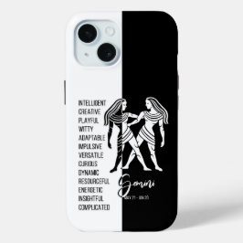 Gemini Zodiac Sign iPhone 15 Case