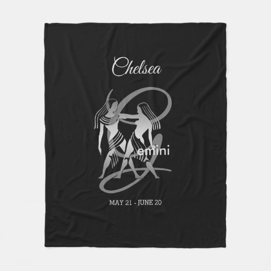 Gemini - Zodiac Sign Fleece Deken (Voorkant)