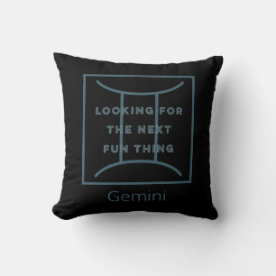 Gemini Zodiac Sign Fun Quote Blue Birthday Kussen