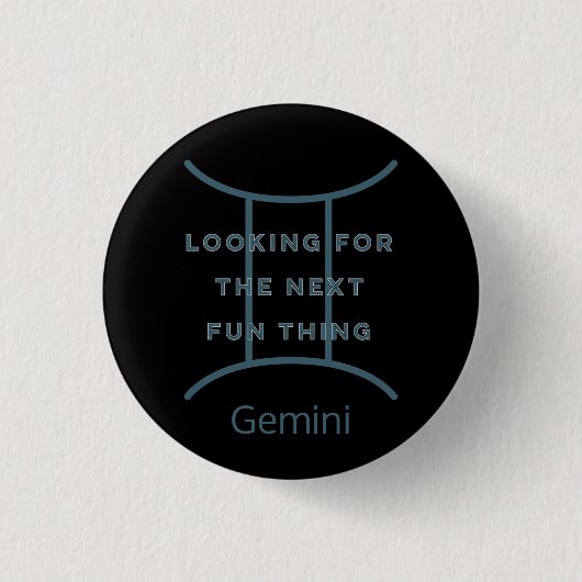 Gemini Zodiac Sign Fun Quote in Blue Text Birthday Ronde Button 3,2 Cm (Voorkant)