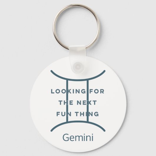 Gemini Zodiac Sign Fun Quote in Blue Text Birthday Sleutelhanger (Voorkant)