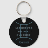 Gemini Zodiac Sign Fun Quote in Blue Text Birthday Sleutelhanger (Achterkant)