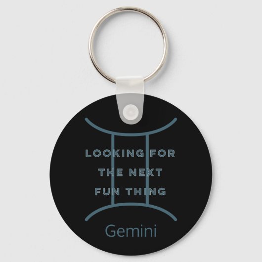 Gemini Zodiac Sign Fun Quote in Blue Text Birthday Sleutelhanger (Achterkant)
