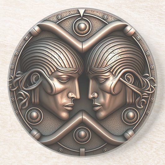 Gemini Zodiac Sign Gemini Horoscope Zandsteen Onderzetter (Voorkant)
