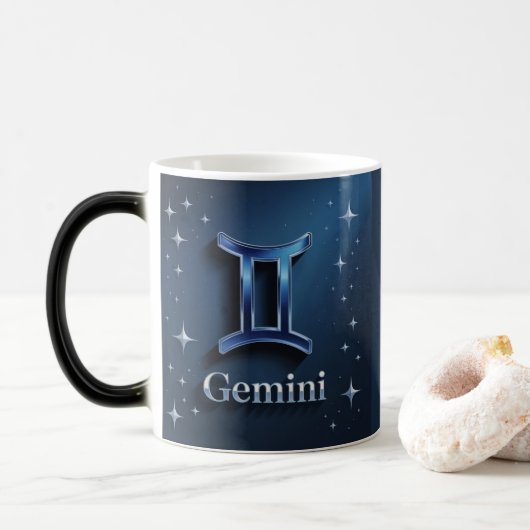 Gemini Zodiac Sign Glyph Morphing Mug Magische Mok (Met donut)