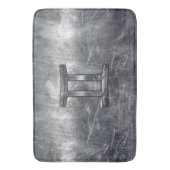 Gemini Zodiac Sign Grunge Distress Silver Badmat (Voorkant Verticaal)
