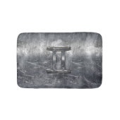 Gemini Zodiac Sign Grunge Distress Silver Badmat (Voorkant)