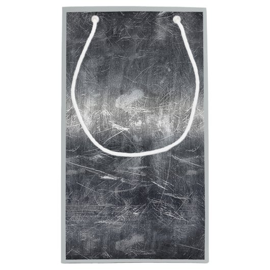 Gemini Zodiac Sign Grunge Distress Silver Klein Cadeauzakje (Achterkant)