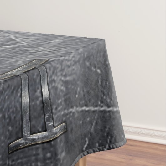 Gemini Zodiac Sign Grunge Distress Silver Tafelkleed (Voorbeeld)