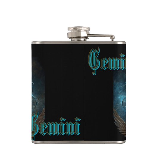 Gemini Zodiac Sign Heupfles (Achterkant)