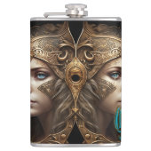 Gemini Zodiac Sign Heupfles (Voorkant)