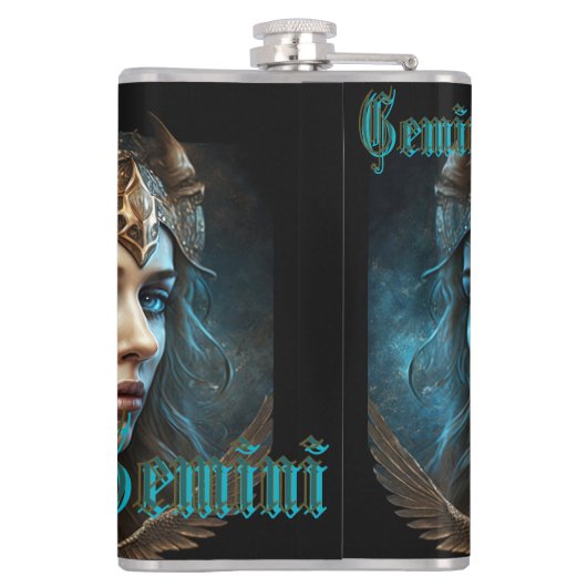 Gemini Zodiac Sign Heupfles (Achterkant)