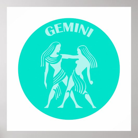 Gemini, Zodiac Sign, Horoscope, Astrology Poster (Voorkant)