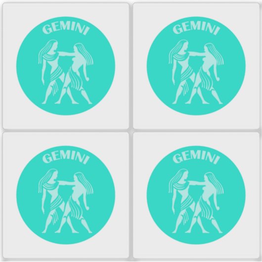 Gemini, Zodiac Sign, Horoscope, Astrology Sticker (Voorkant)