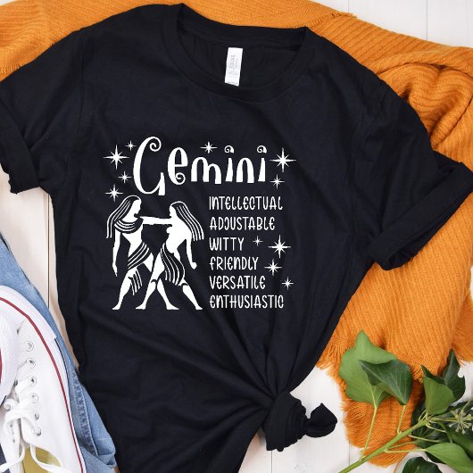 Gemini Zodiac Sign Horoscope Personality Traits T-shirt
