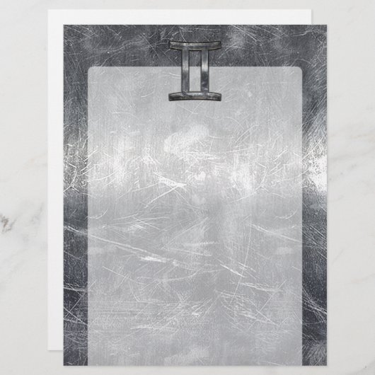 Gemini Zodiac Sign in Industrial Steel Style (Voorkant / Achterkant)