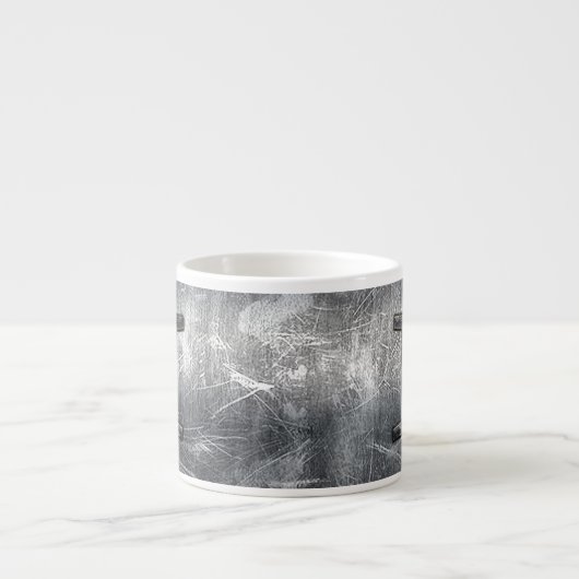 Gemini Zodiac Sign in Industrial Steel Style Espresso Kop (Voorkant)