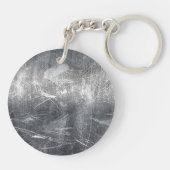 Gemini Zodiac Sign in Industrial Steel Style Sleutelhanger (Achterkant)