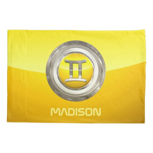 Gemini Zodiac Sign Kussensloop (Achterkant)