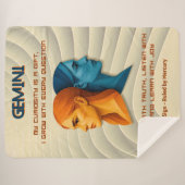 Gemini Zodiac Sign Modern 3D Astrology Design Sherpa Deken (Voorkant (horizontaal))