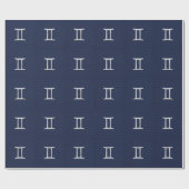 Gemini Zodiac Sign on Blue Carbon Fiber Style Cadeaupapier (Vlak)