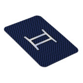 Gemini Zodiac Sign on Blue Carbon Fiber Style Magneet (Rechterzijde)
