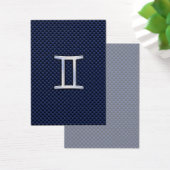Gemini Zodiac Sign on Blue Carbon Fiber Style Visitekaartje (Bureau)