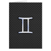 Gemini Zodiac Sign on Charcoal Carbon Fiber Print (Voorkant)