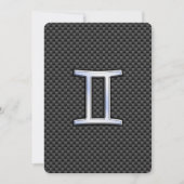Gemini Zodiac Sign on Charcoal Carbon Fiber Print (Voorkant)
