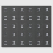 Gemini Zodiac Sign on Charcoal Carbon Fiber Print Cadeaupapier (Vlak)