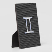 Gemini Zodiac Sign on Charcoal Carbon Fiber Print Fotoplaat (Zijkant)