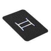 Gemini Zodiac Sign on Charcoal Carbon Fiber Print Magneet (Rechterzijde)