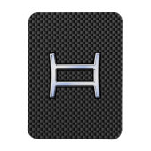Gemini Zodiac Sign on Charcoal Carbon Fiber Print Magneet (Verticaal)
