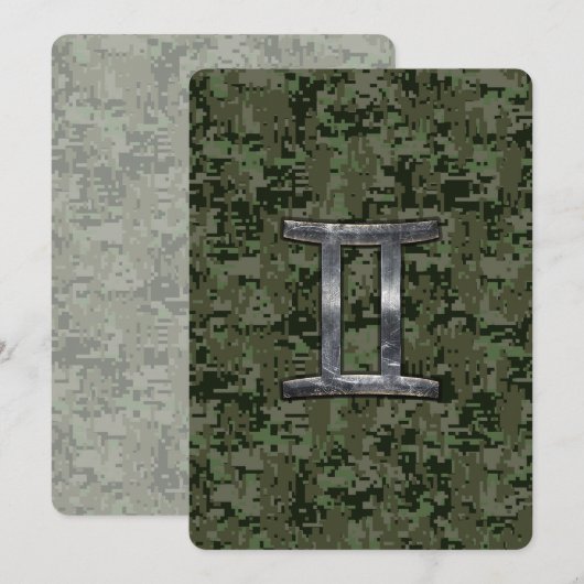 Gemini Zodiac Sign on Green Digital Camo (Voorkant / Achterkant)