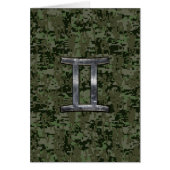 Gemini Zodiac Sign on Green Digital Camo (Voorkant)