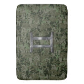 Gemini Zodiac Sign on Green Digital Camo Badmat (Voorkant Verticaal)