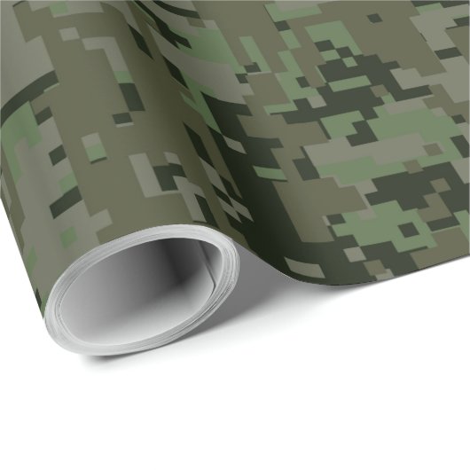 Gemini Zodiac Sign on Green Digital Camo Cadeaupapier (Rol Hoek)