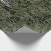 Gemini Zodiac Sign on Green Digital Camo Cadeaupapier (Hoek)