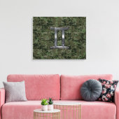 Gemini Zodiac Sign on Green Digital Camo Canvas Afdruk (Insitu (Woonkamer))