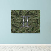Gemini Zodiac Sign on Green Digital Camo Canvas Afdruk (Insitu (Houten vloer))