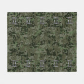 Gemini Zodiac Sign on Green Digital Camo Fleece Deken (Voorkant (Horizontaal))