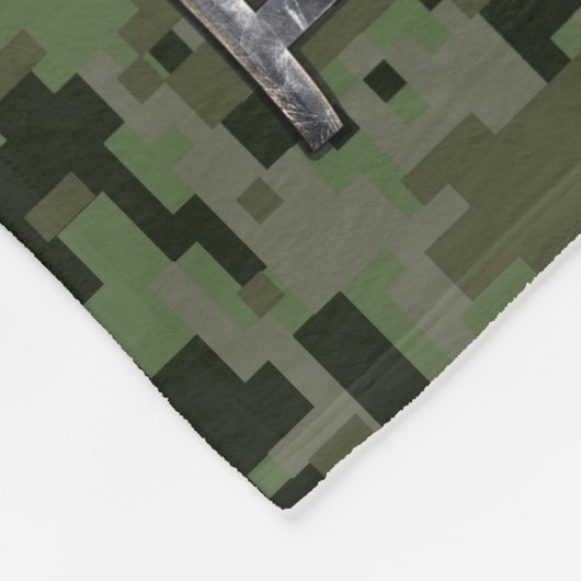 Gemini Zodiac Sign on Green Digital Camo Fleece Deken (Hoek)