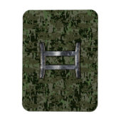 Gemini Zodiac Sign on Green Digital Camo Magneet (Verticaal)