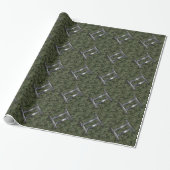 Gemini Zodiac Sign on Green Digital Camouflage Cadeaupapier (Uitgerold)