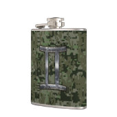 Gemini Zodiac Sign on Green Digital Camouflage Heupfles (Links)