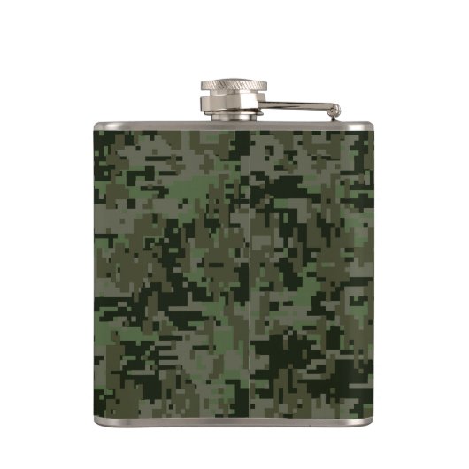 Gemini Zodiac Sign on Green Digital Camouflage Heupfles (Achterkant)